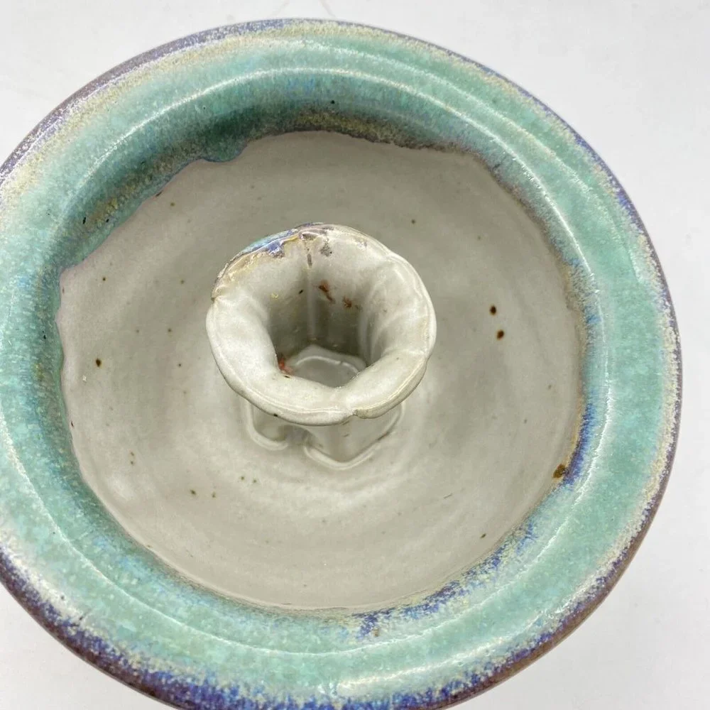 Vintage Sauk Mountain Pottery Chamberstick Candle Holder SMP TN Studio‎ Folk Art